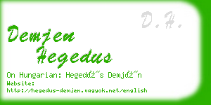 demjen hegedus business card